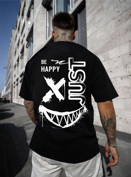 Just Be Happy Oversized T Shirt